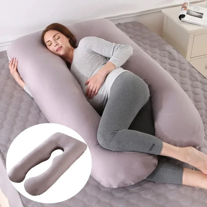 Pillow for Pregnant Women Four Seasons Universal Solid Color U-Shaped Cushion Waist Support Nursing Mother Long Body Pillow